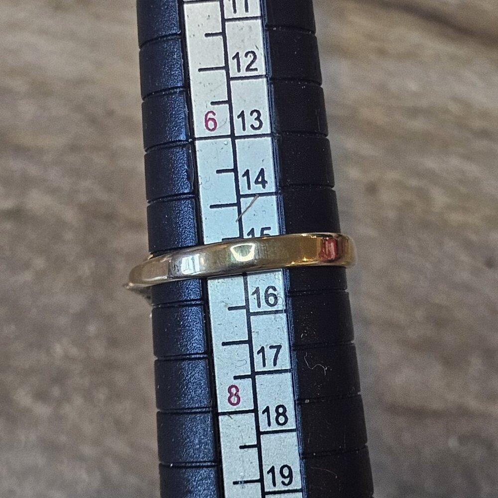 VTG 60s Yellow Cocktail Ring 18K HGE Gold Plate Rhinestone Sz 7 Round Cut - Picture 5 of 16